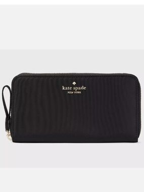 kate spade Black Zip-Around Wristlet with Gold Logo